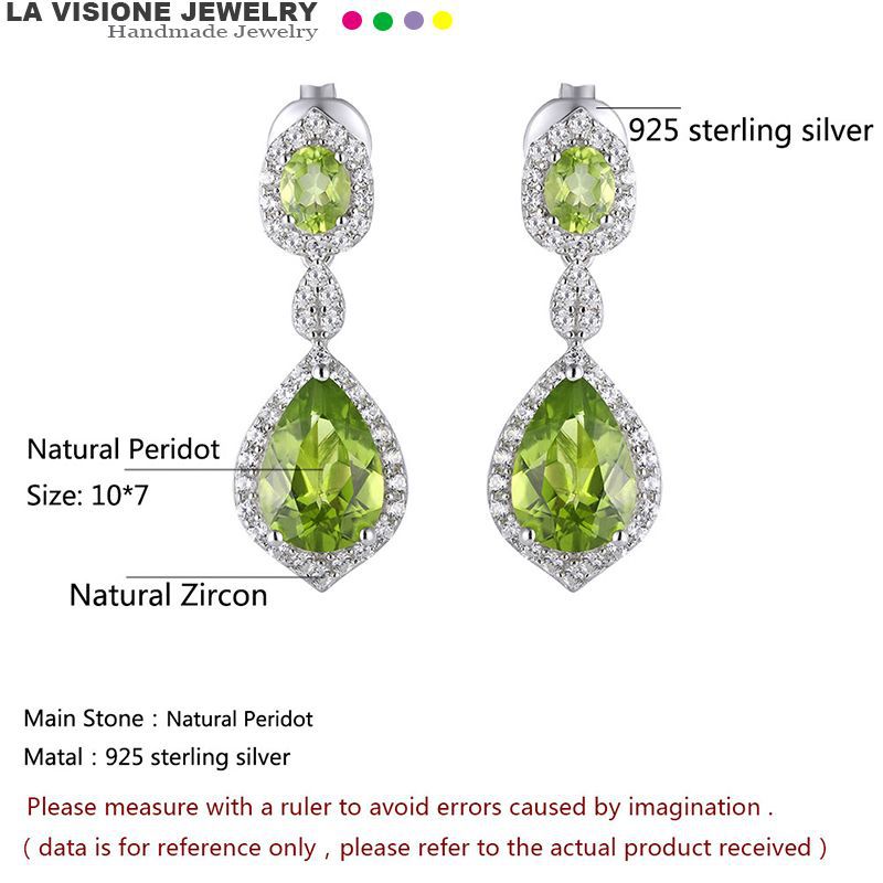 Banquet Essential French Retro Romantic Earrings 925 Silver Platinum Plated Peridot Earrings