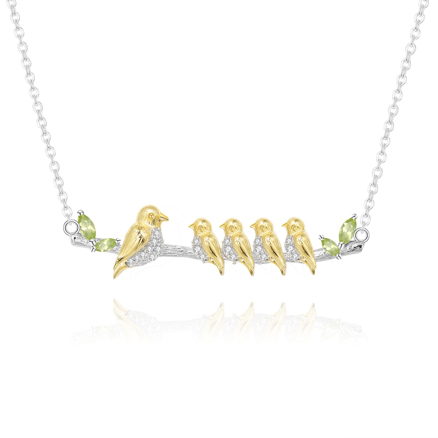 Designer Style High-End Pendant Bird Natural Style Design S925 Silver Natural Gemstone Necklace Pendant