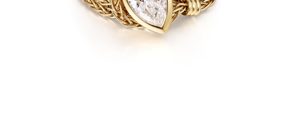 Antique Soft Chain Full Wrap Marquise Diamond Ring 18K solid gold Main Stone 1ct Ring