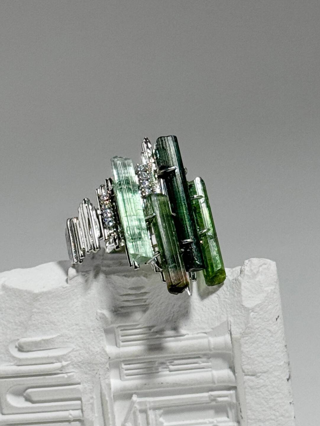 Fuguang Original Design Handmade Ring · Green Tourmaline