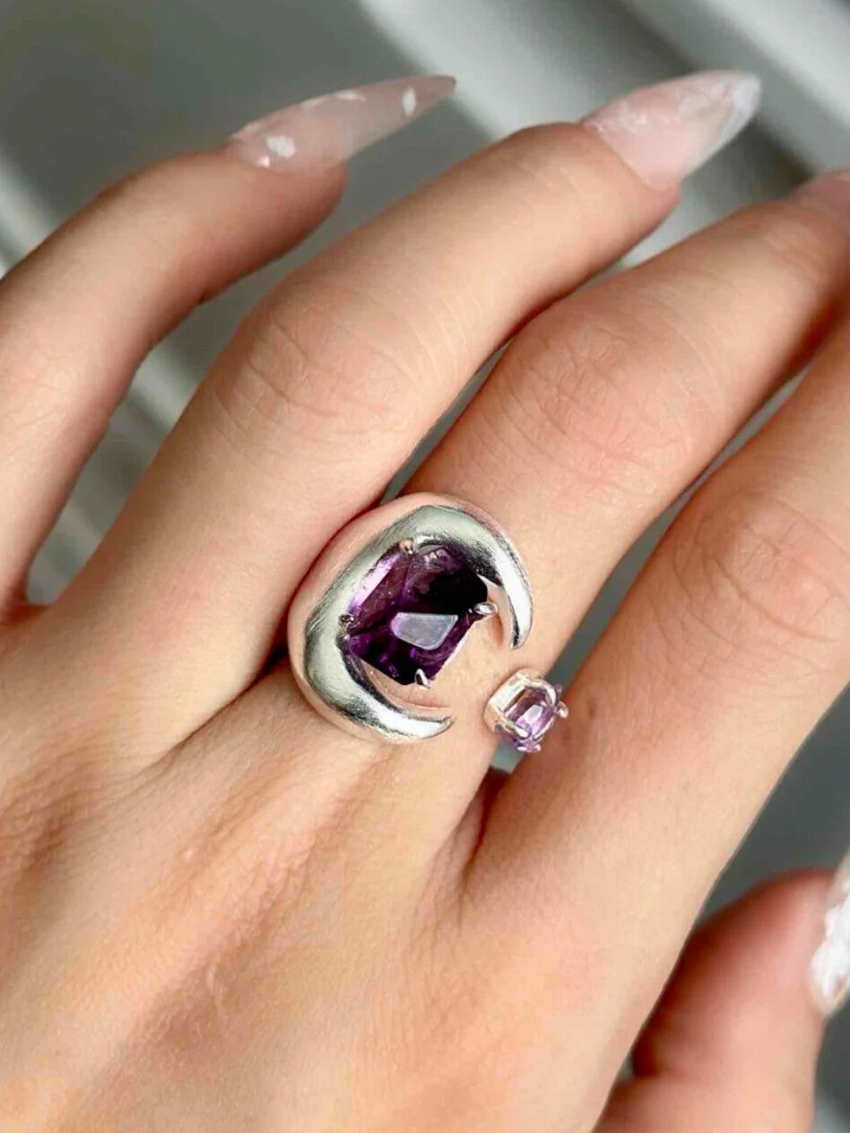 Baoyue Original Design Handmade 925 Silver Open Ring · White Flashing Version