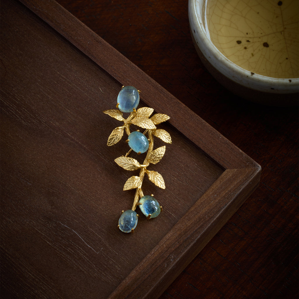 Natural Color Treasure Crystal 925 Silver Design Jewelry Grade Brooch