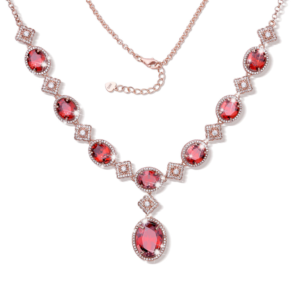 s925 Silver New fashion Exquisite Atmosphere Ruby Necklace