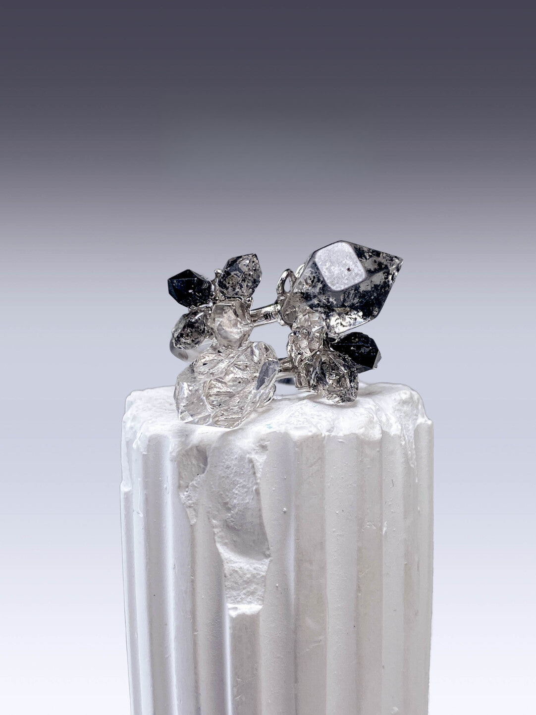 Painter Series Large Blossom Original Design Handmade Ring · Pure White Blossom