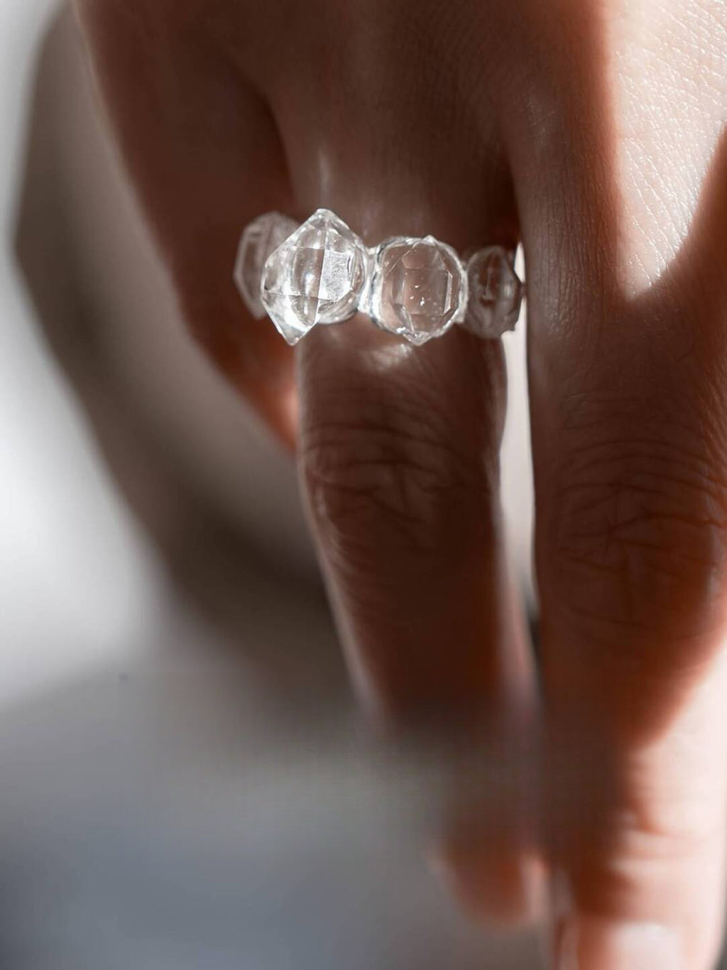 Natural Flash Crystal Ring Original Design Customization Silver Ring · White Flash Version 925 Silver Open Ring