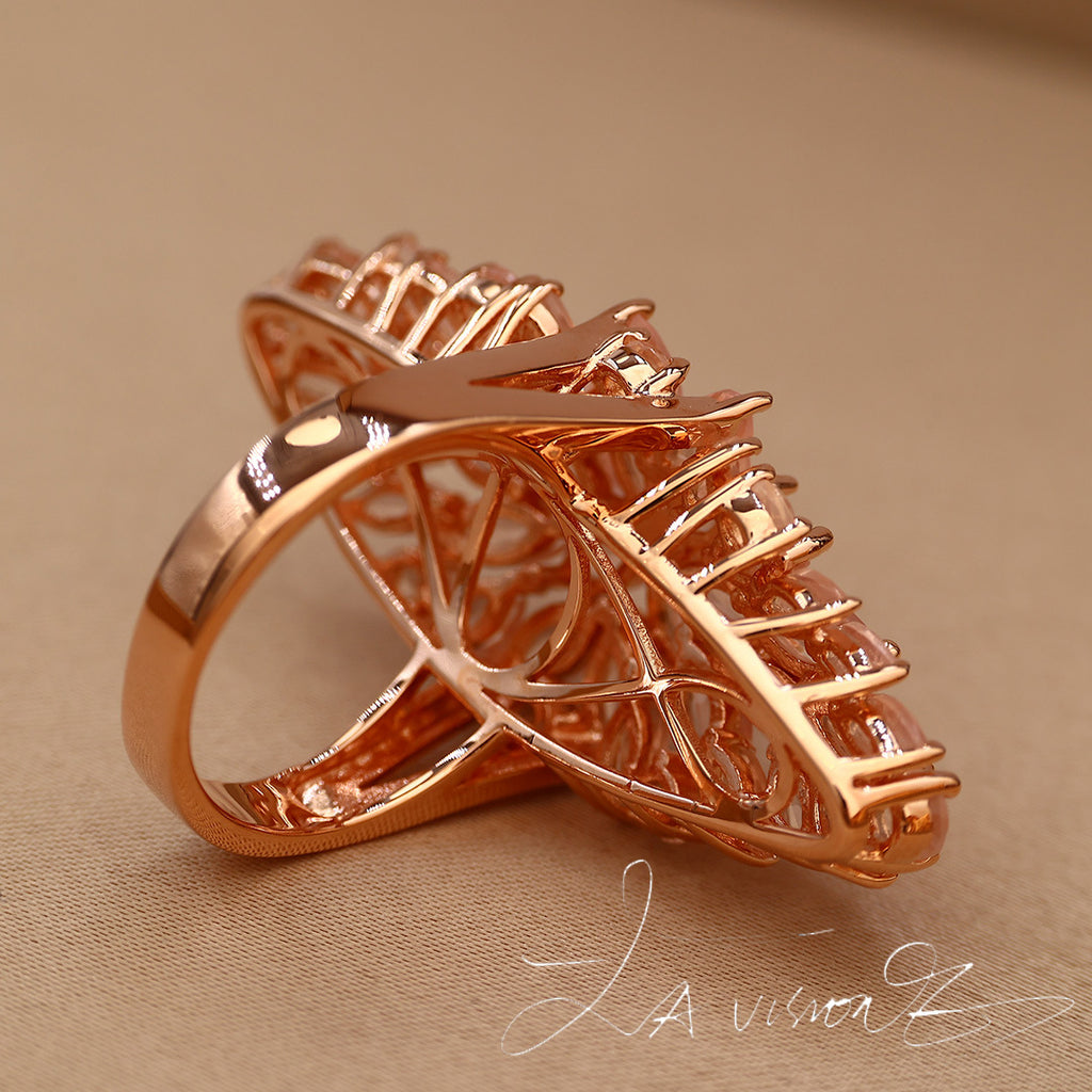 Second-hand Jewelry S925 Inlaid Natural Rose Quartz Ring