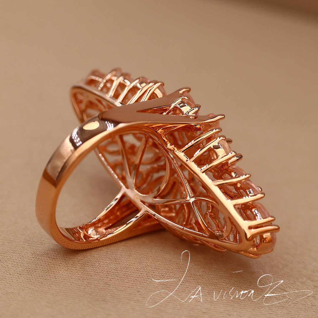 Second-hand Jewelry S925 Inlaid Natural Rose Quartz Ring