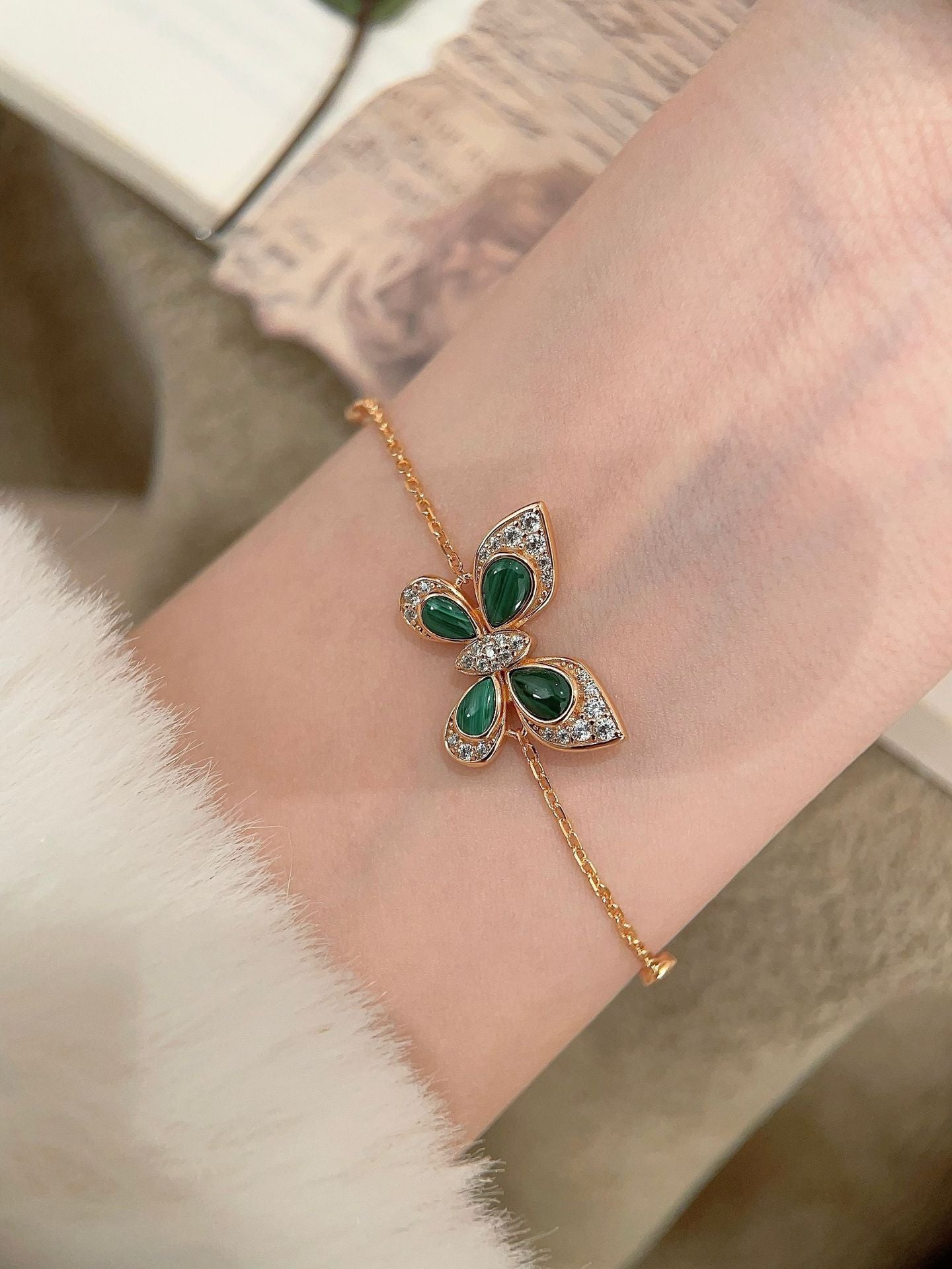 Inlaid Red Agate White Mother-of-Pearl Turquoise Sterling Silver Butterfly Bracelet