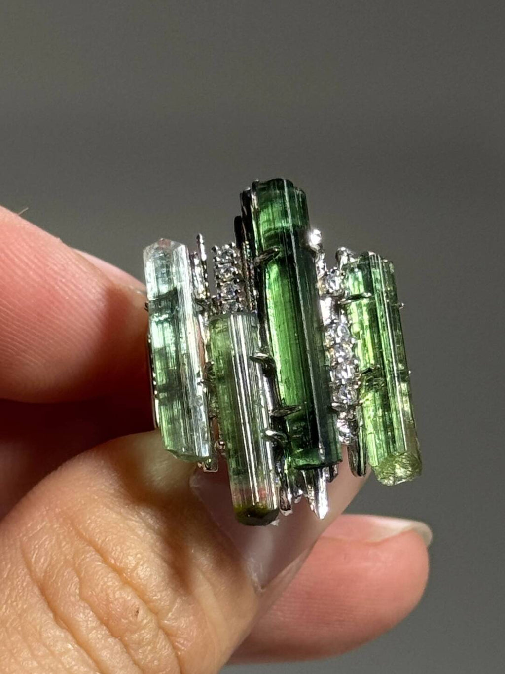 Fuguang Original Design Handmade Ring · Green Tourmaline