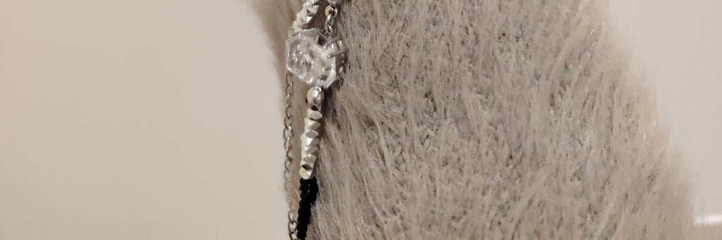 Star Chain Shining Original Handmade Necklace Bracelet Two-Way Shining Black Spinel Chain