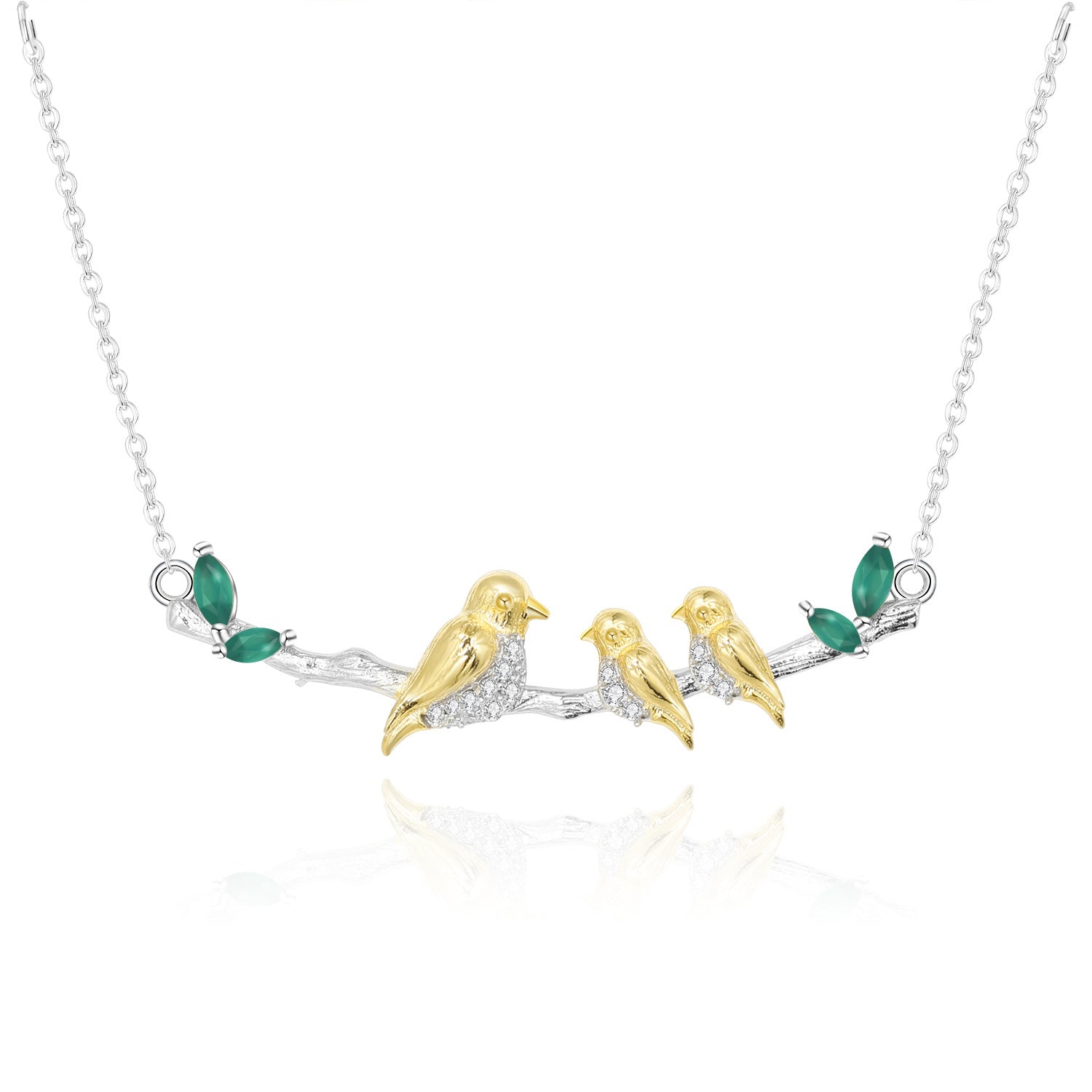 Designer Style High-End Pendant Bird Natural Style Design S925 Silver Natural Gemstone Necklace Pendant