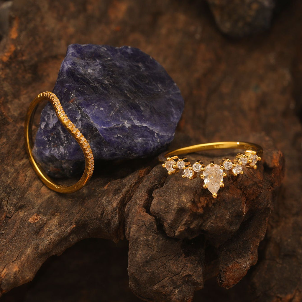 S925 Silver Combination Two-Piece Moissanite Ring Set Ring Hot Sale Independent Station Hot Selling Wholesale