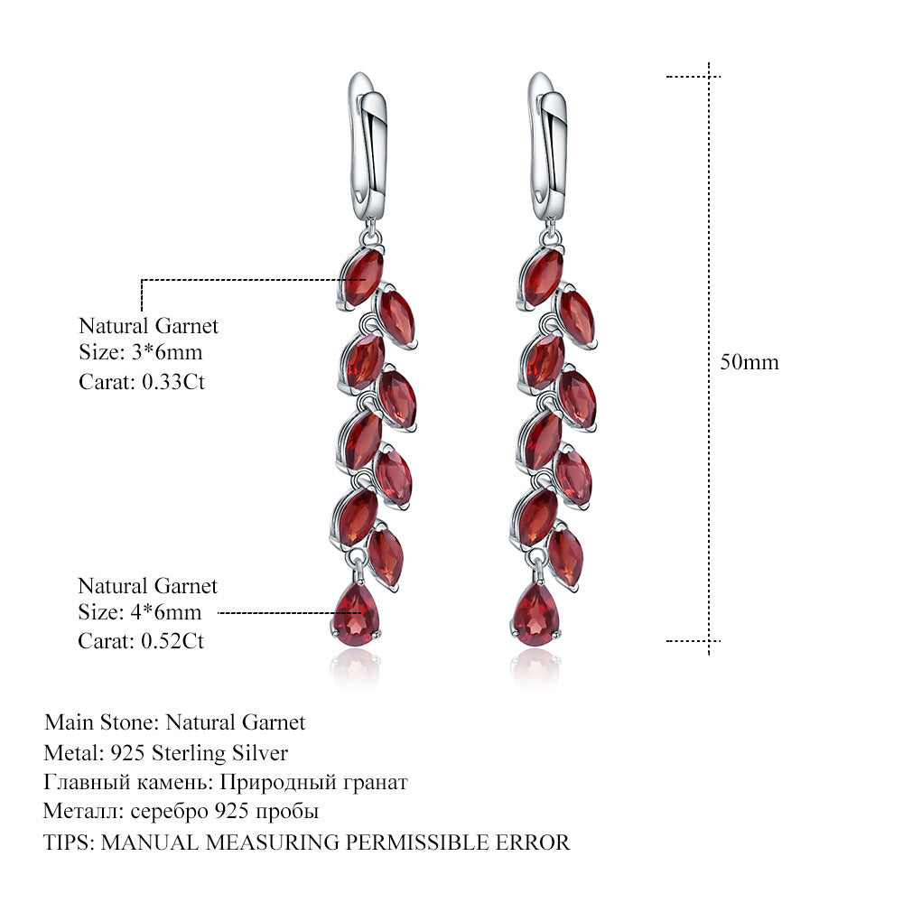 Light Luxury Fashion Natural Peridot Earrings Design Sense S925 Silver Inlaid Natural Gemstone Earrings