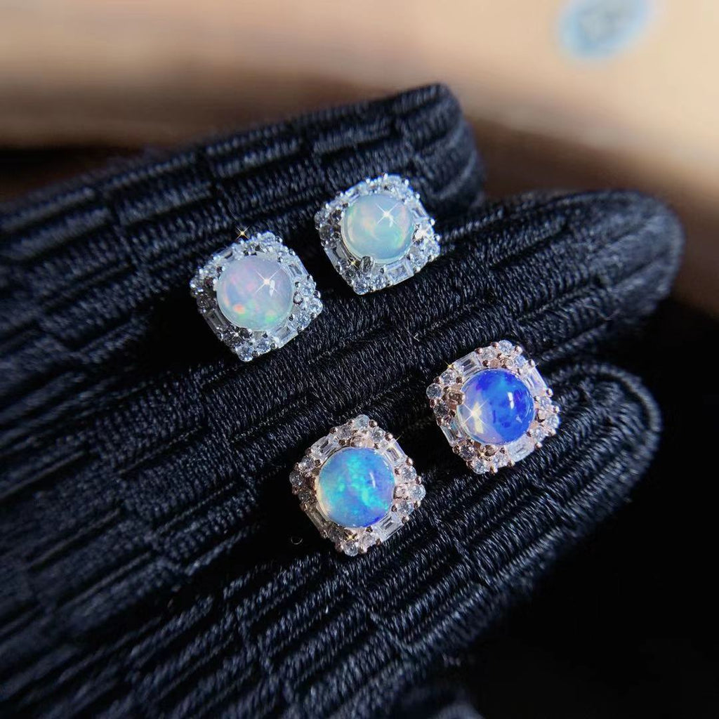 Natural Opal Set 925 Silver Inlaid Pendant Ring Jewelry for Women Gift for Girlfriend Live Supply