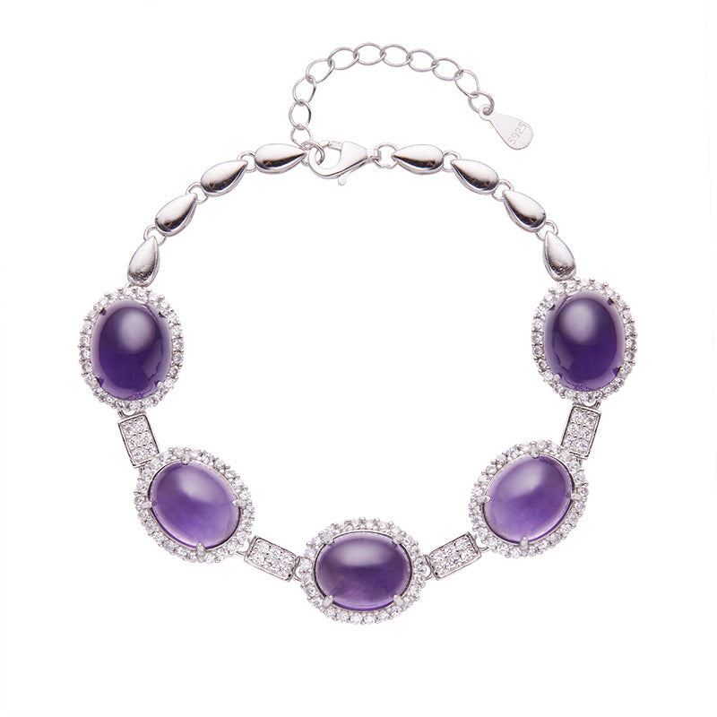 Natural Yellow Amethyst Colorful Gemstone Bracelet for Women S925 Sterling Silver Topaz Bangle