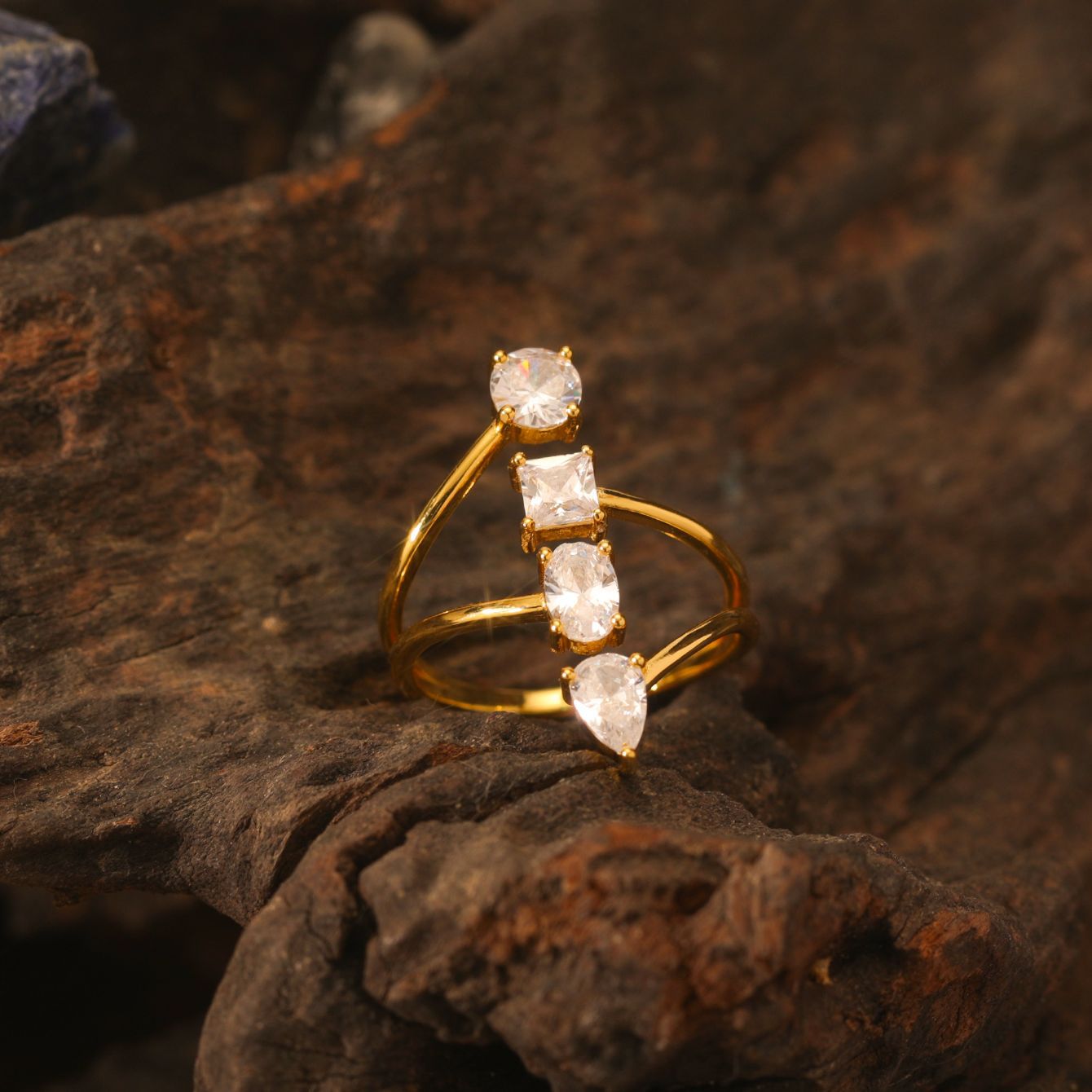 S925 Silver Multi Shape Moissanite Ring Amazon Hot Sale Elegant and fashionable