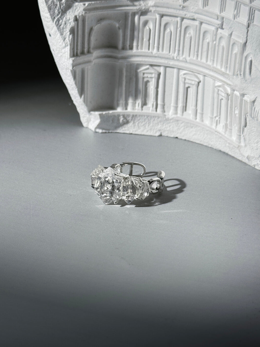 Natural Flash Crystal Ring Original Design Customization Silver Ring · White Flash Version 925 Silver Open Ring