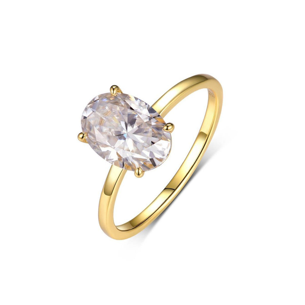 S925 Silver Oval Moissanite Ring Amazon Hot Sale Exquisite Unique Design Ring