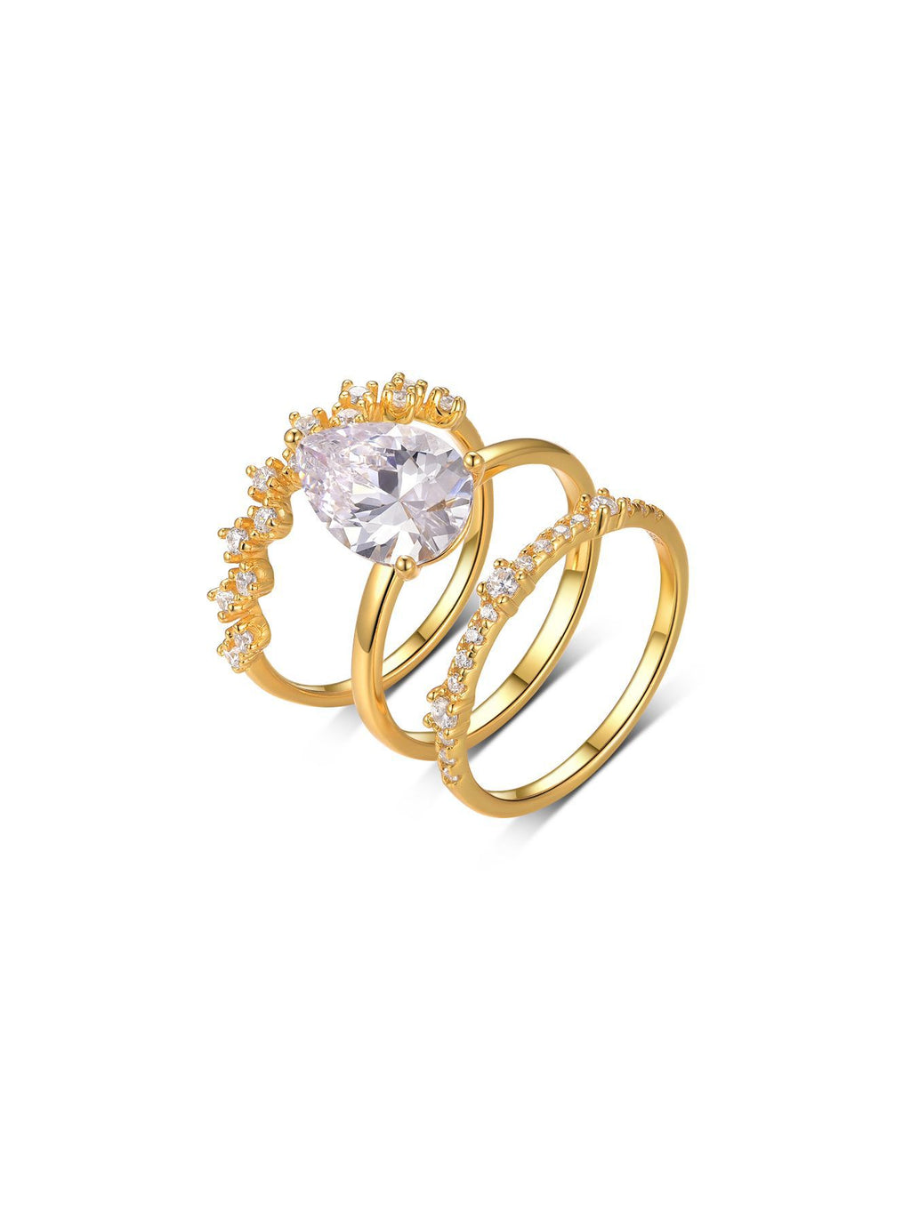 S925 Silver Moissanite Three-Piece Ring Set for Women, Internet Celebrity Hot Item, Simple Fashion Wedding Jewelry, Wholesale from Factory Source