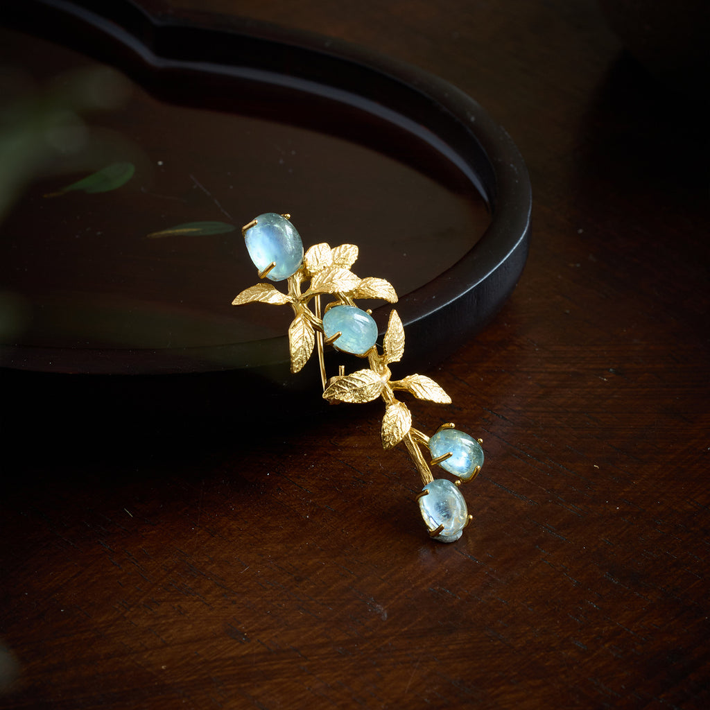 Natural Color Treasure Crystal 925 Silver Design Jewelry Grade Brooch