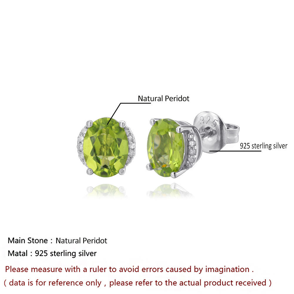 Italian Design 925 Silver Fashion Noble Jewelry Design Inlaid Peridot Earrings