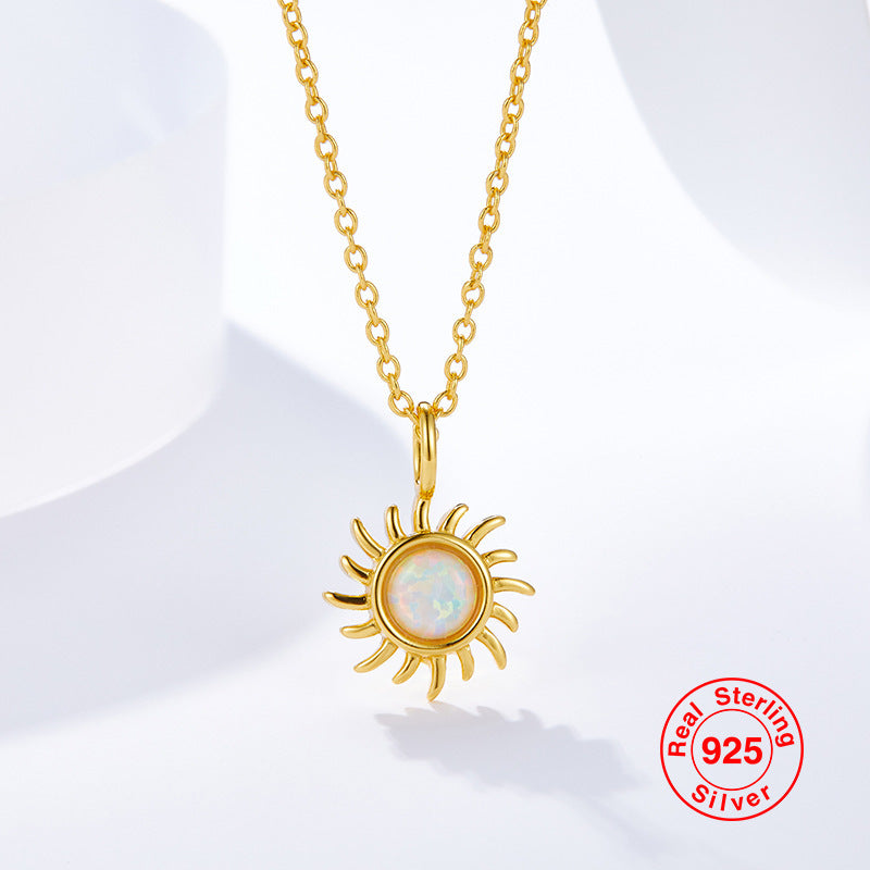 New Full Body S925 Silver Solar System Wind Wheel Opal Turquoise Pendant Necklace