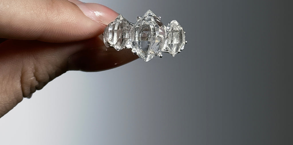 Natural Flash Crystal Ring Original Design Customization Silver Ring · White Flash Version 925 Silver Open Ring