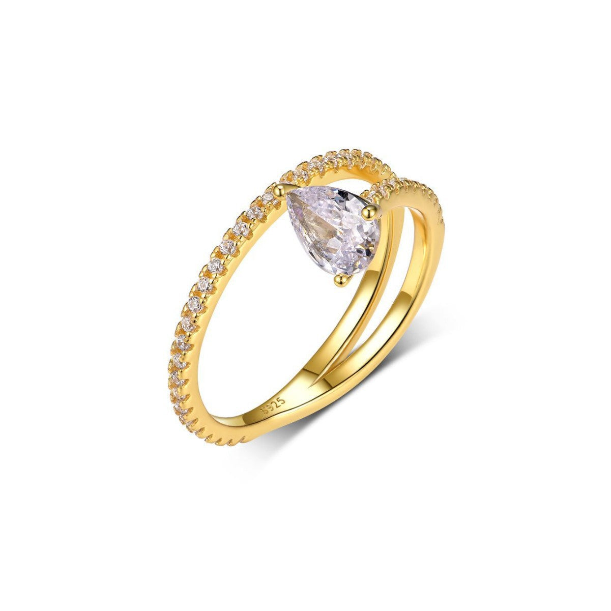 S925 Silver Water Drop Shape Moissanite Extended Design Ring Unique Creative Hot-Selling Ring