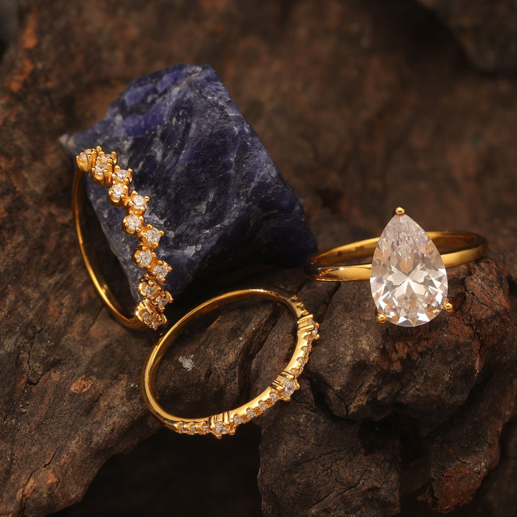 S925 Silver Moissanite Three-Piece Ring Set for Women, Internet Celebrity Hot Item, Simple Fashion Wedding Jewelry, Wholesale from Factory Source