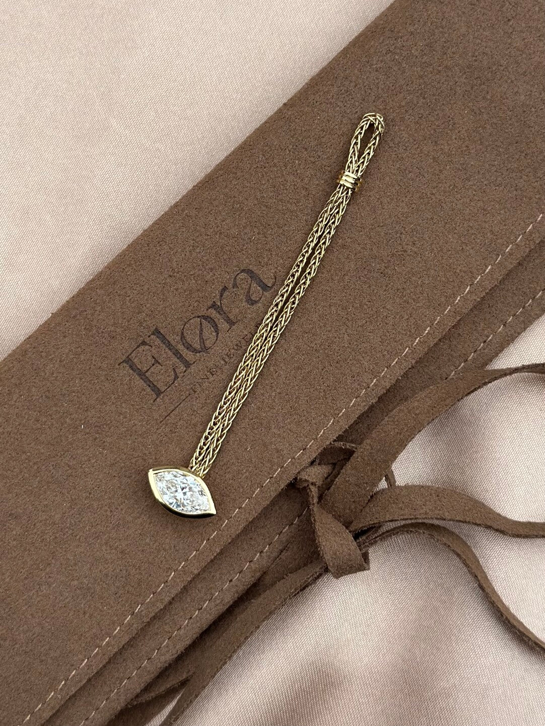 Antique Soft Chain Full Wrap Marquise Diamond Ring 18K solid gold Main Stone 1ct Ring