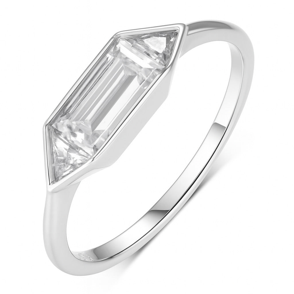 S925 Silver Geometric Moissanite Ring Minimalist Luxury Design Women's Hot-Selling Ring