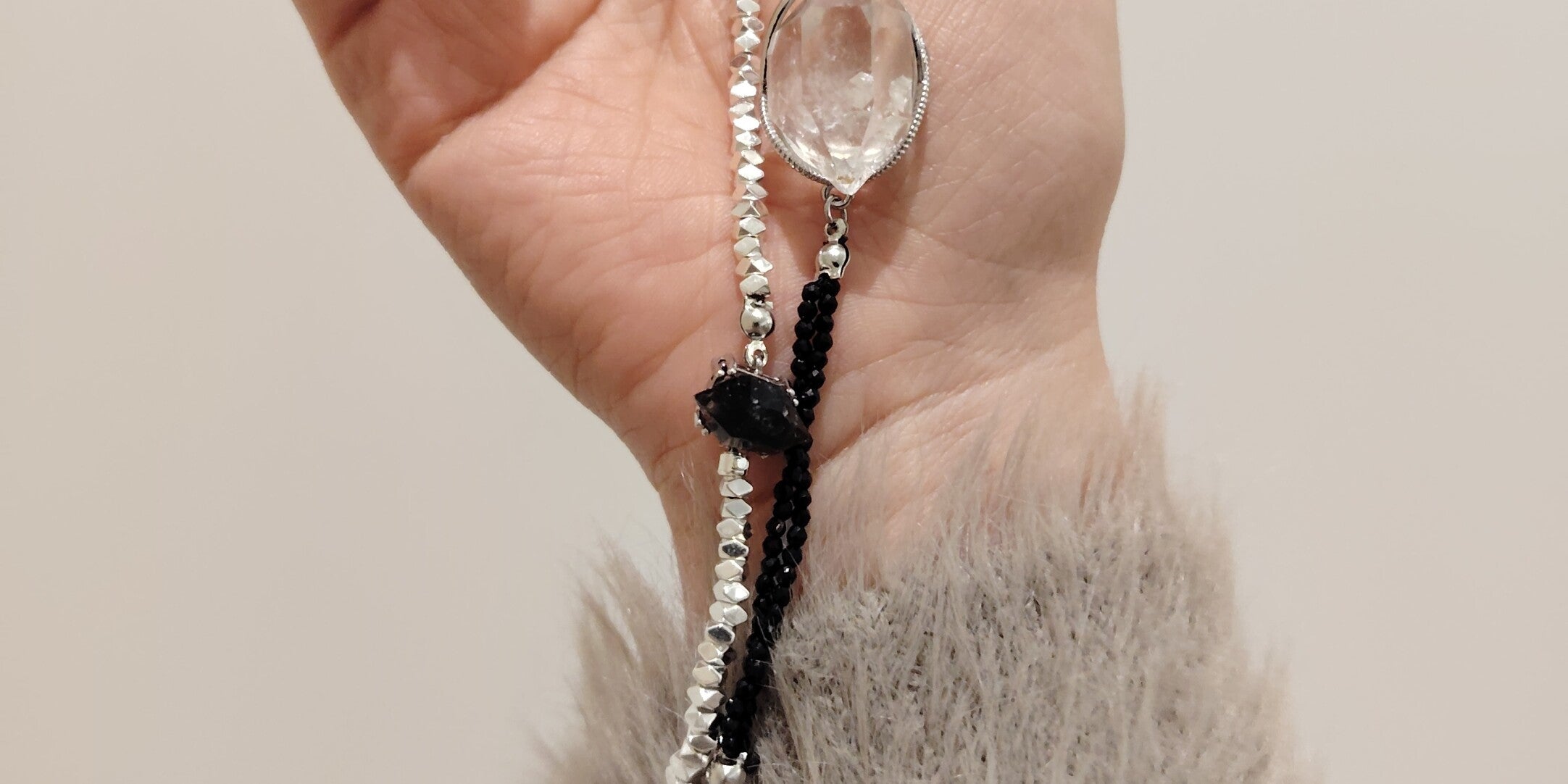 Star Chain Shining Original Handmade Necklace Bracelet Two-Way Shining Black Spinel Chain