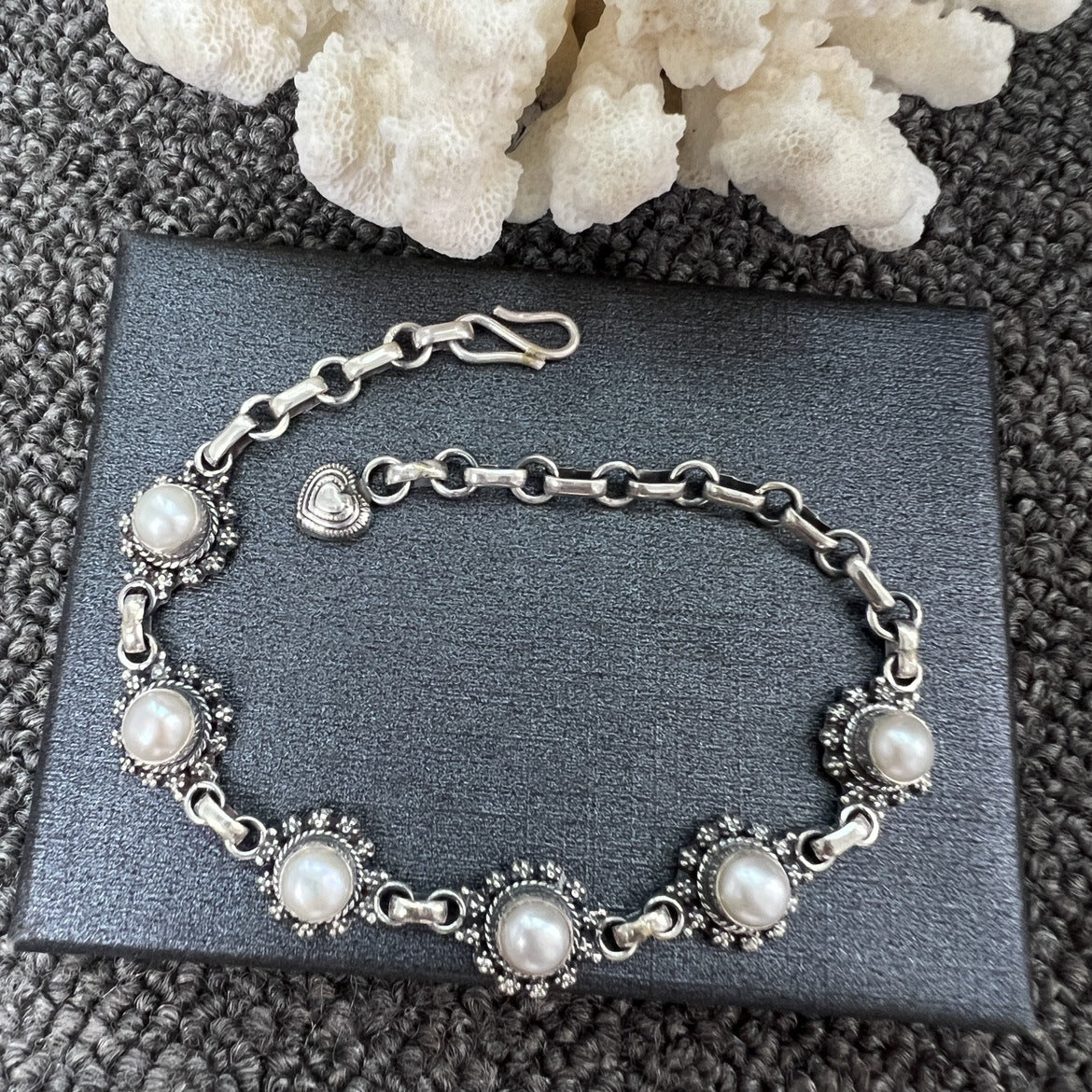 Nepal Handmade 925 Inlaid Yellow Crystal Ruby Amethyst Opal Stone Vintage Bracelet