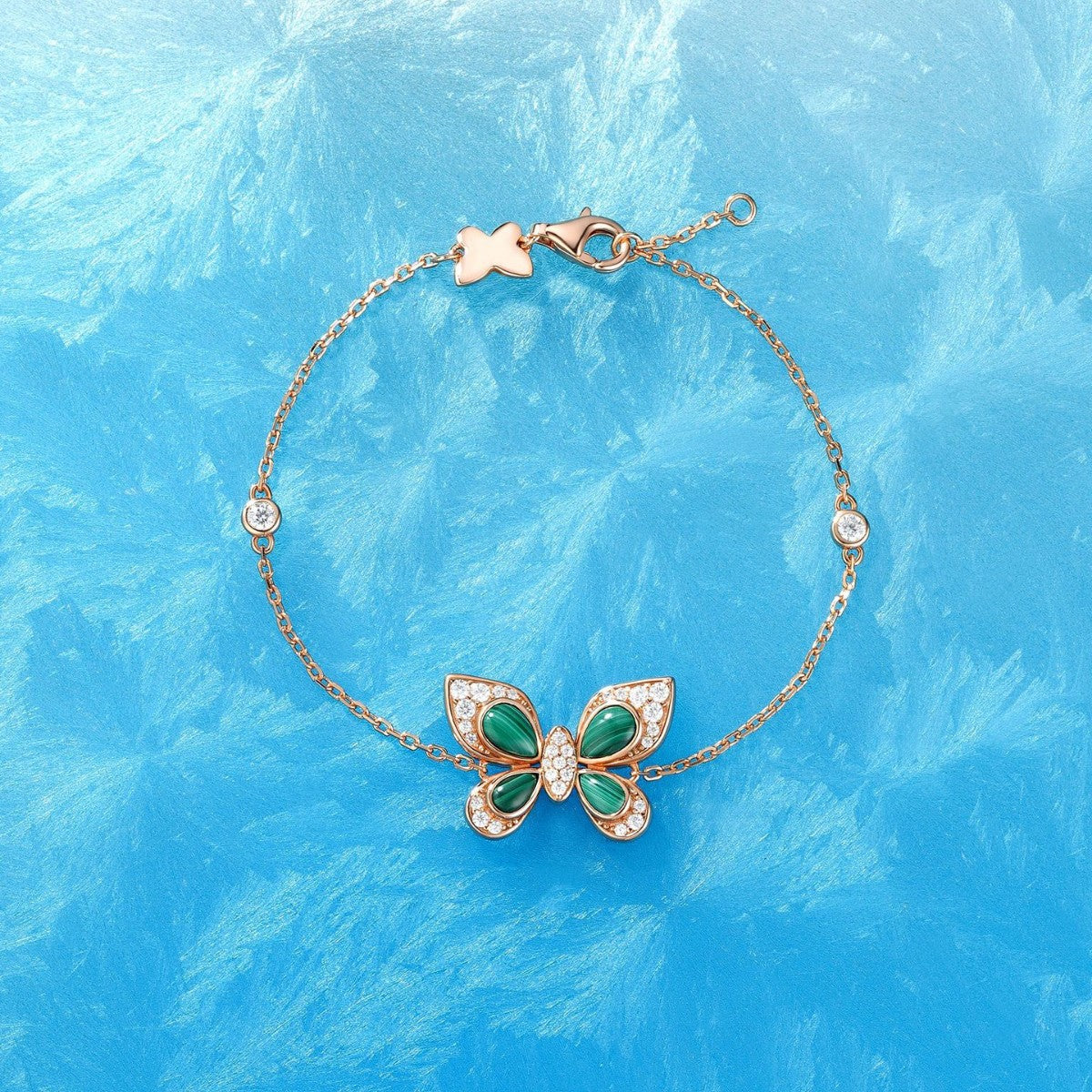 Inlaid Red Agate White Mother-of-Pearl Turquoise Sterling Silver Butterfly Bracelet