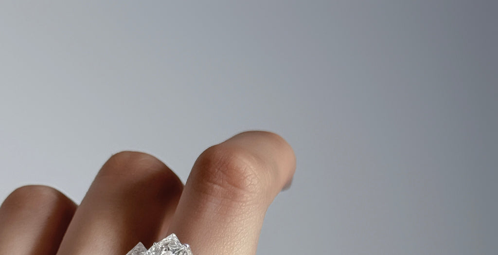 Natural Flash Crystal Ring Original Design Customization Silver Ring · White Flash Version 925 Silver Open Ring