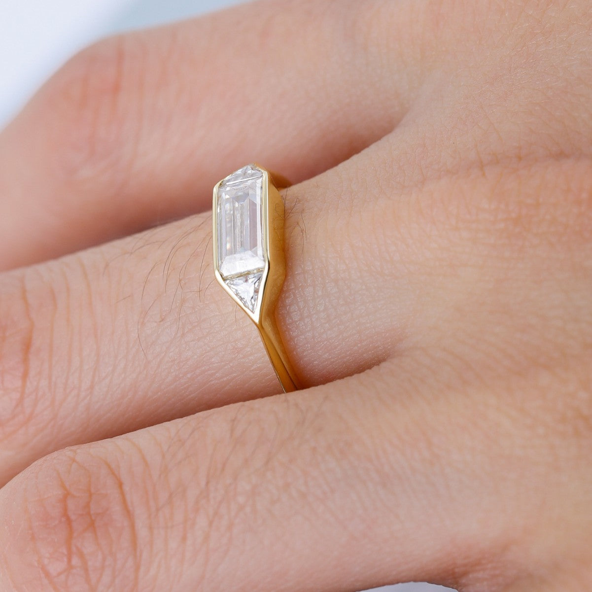 S925 Silver Geometric Moissanite Ring Minimalist Luxury Design Women's Hot-Selling Ring