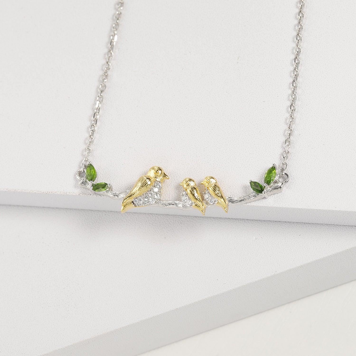 Designer Style High-End Pendant Bird Natural Style Design S925 Silver Natural Gemstone Necklace Pendant