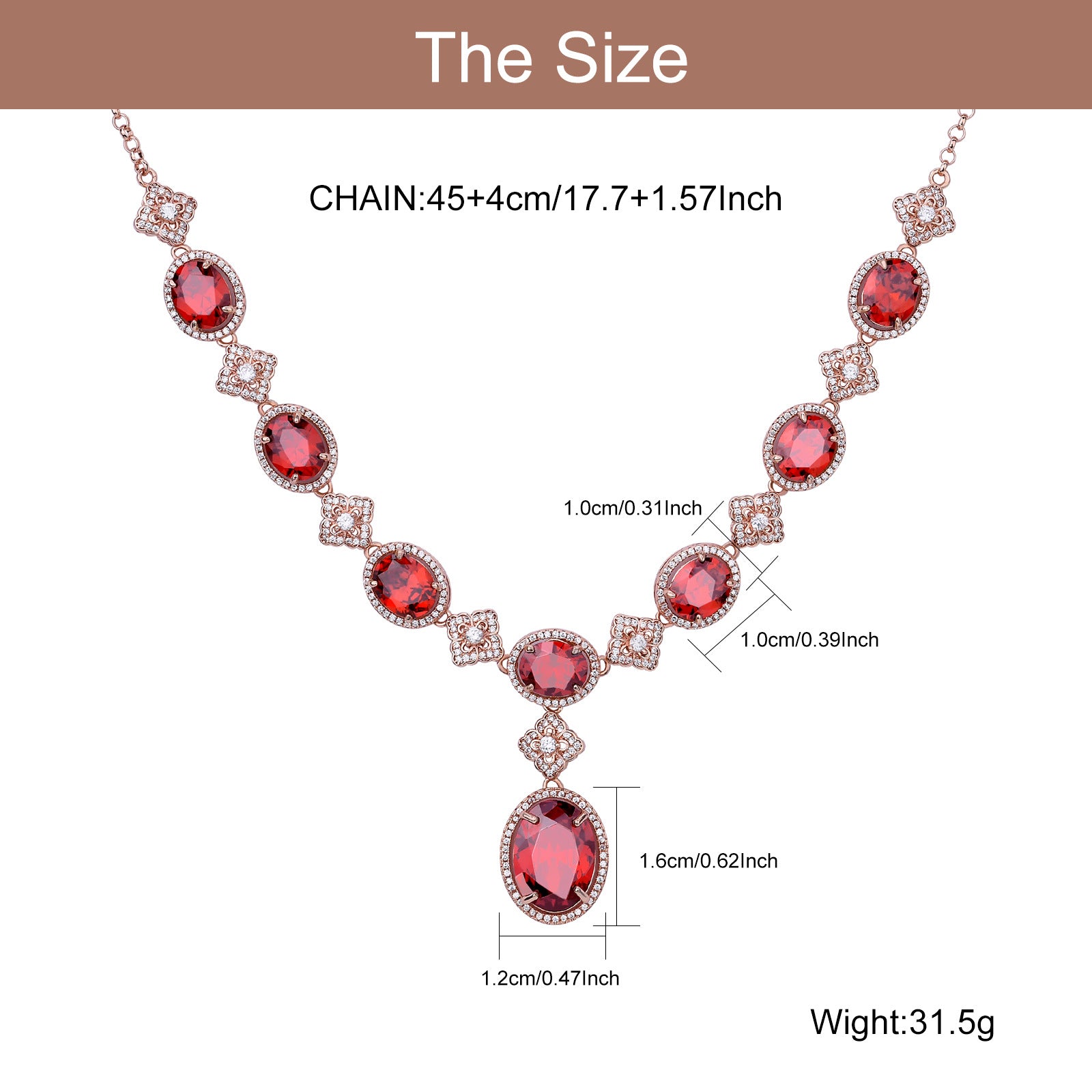 s925 Silver New fashion Exquisite Atmosphere Ruby Necklace