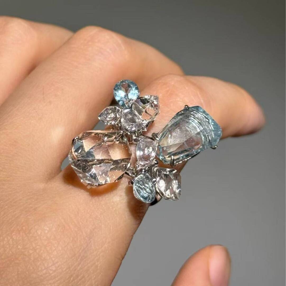 Painter Series Large Blossom Original Design Handmade Ring · Pure White Blossom