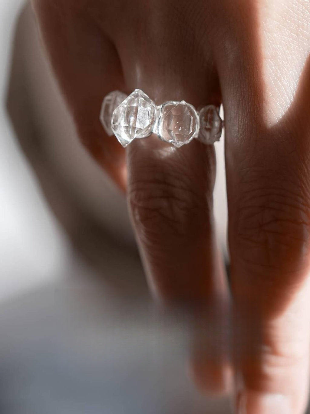 Natural Flash Crystal Ring Original Design Customization Silver Ring · White Flash Version 925 Silver Open Ring