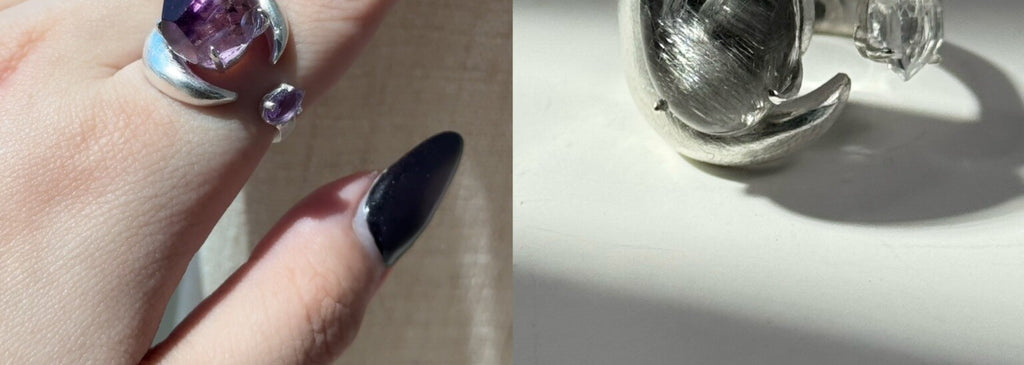 Baoyue Original Design Handmade 925 Silver Open Ring · White Flashing Version