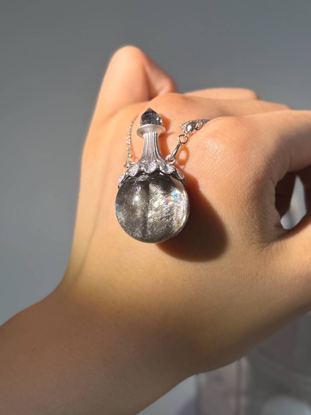 Jingling Baoping Original Handmade Pendant · Pure Natural White Crystal