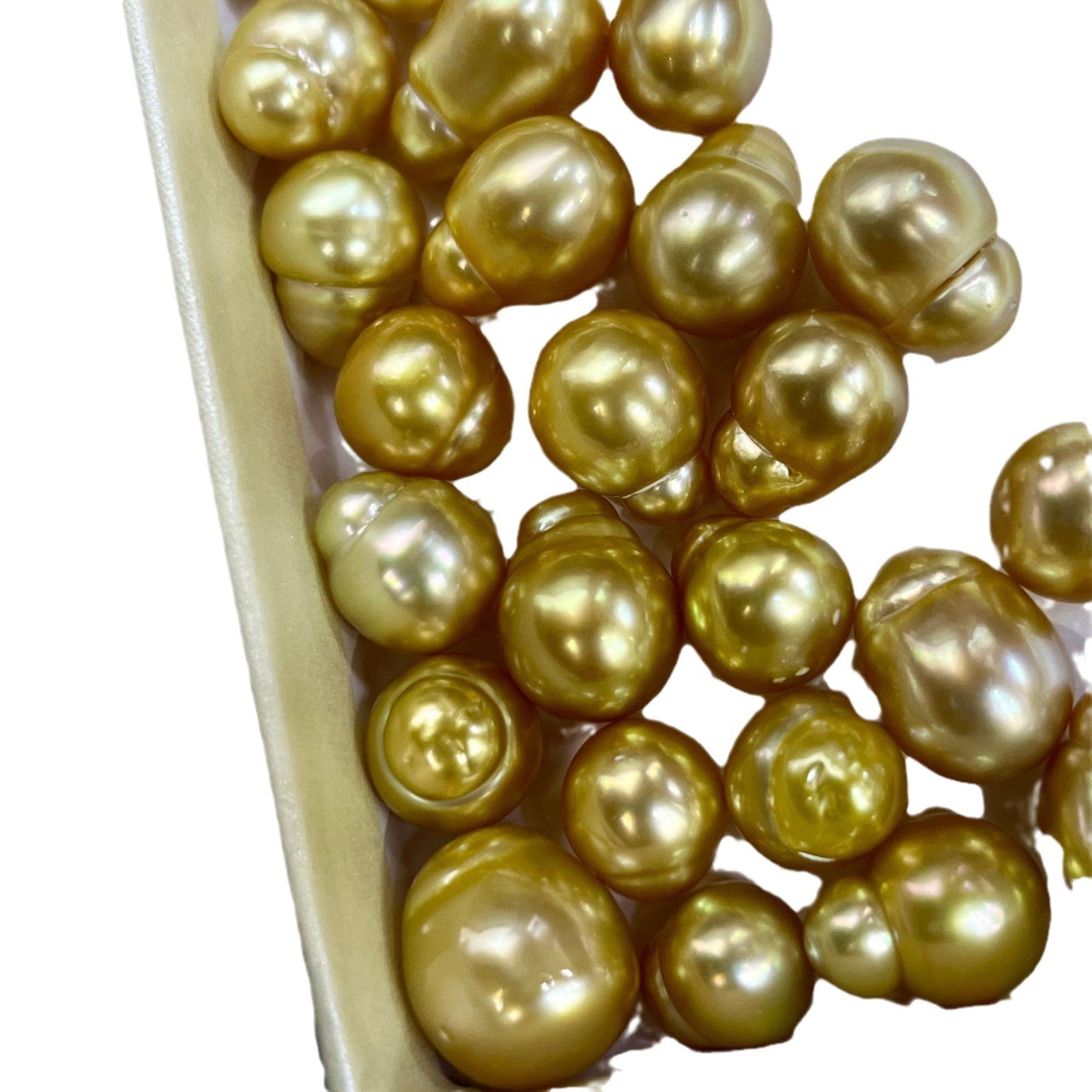 Vintage Fashionable Pearl Approx. 10-12mm Gold Baroque Sweater Chain