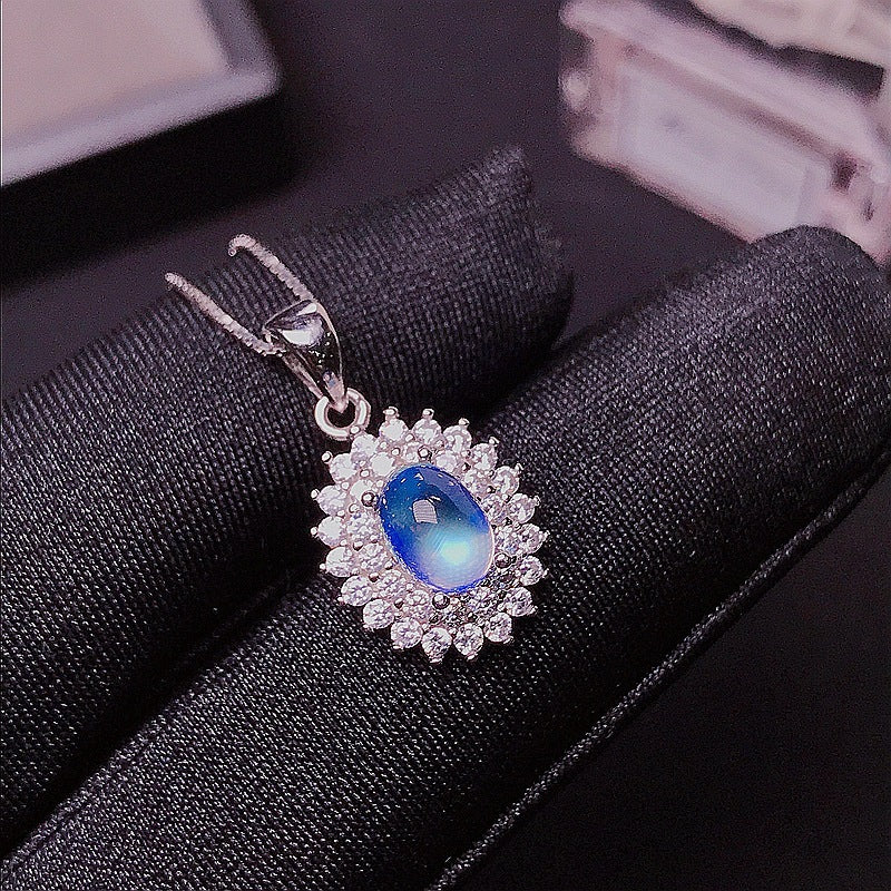 Moonstone Set Luxury Set City 925 Silver Natural Moonstone