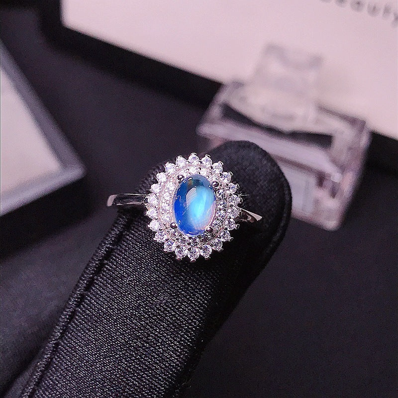 Moonstone Set Luxury Set City 925 Silver Natural Moonstone