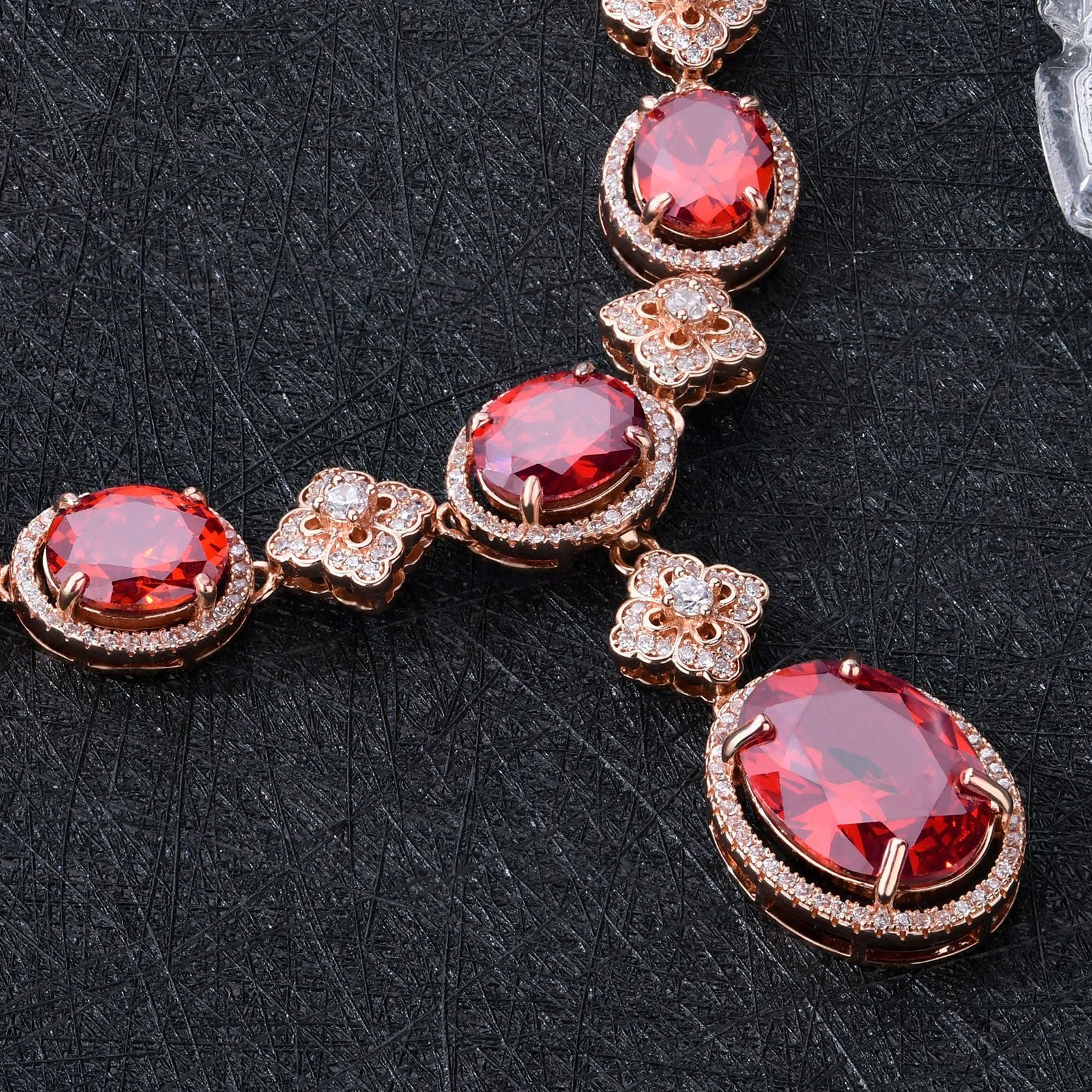 s925 Silver New fashion Exquisite Atmosphere Ruby Necklace