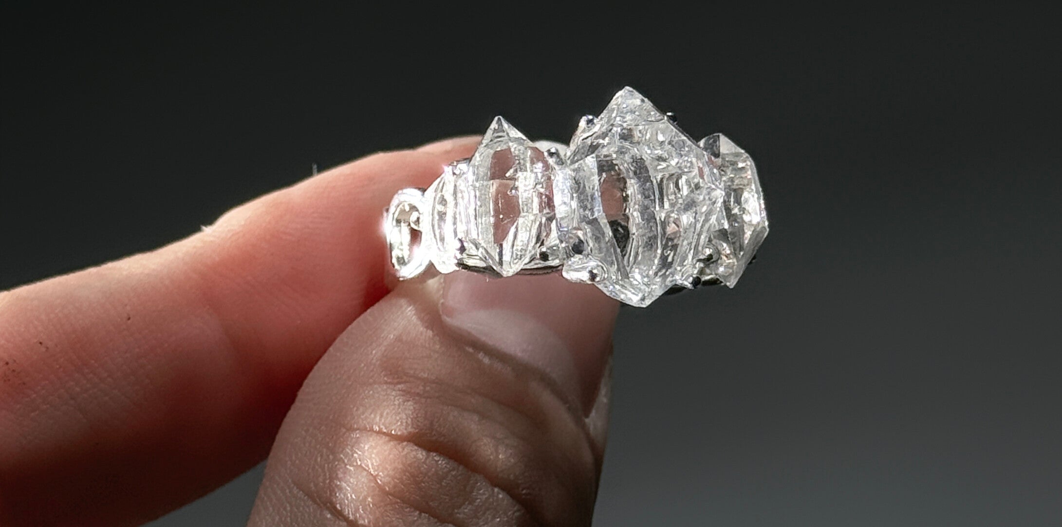 Natural Flash Crystal Ring Original Design Customization Silver Ring · White Flash Version 925 Silver Open Ring