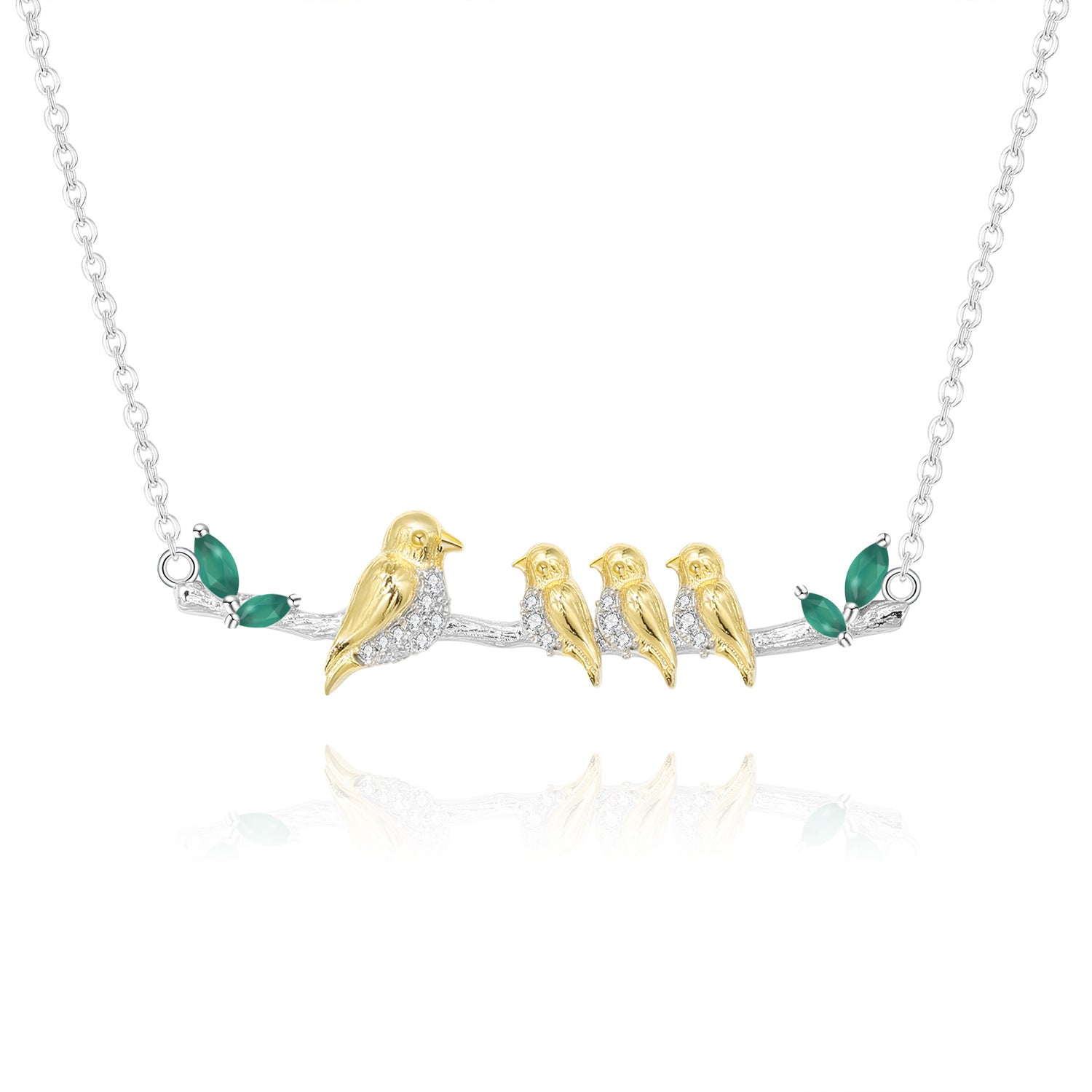 Designer Style High-End Pendant Bird Natural Style Design S925 Silver Natural Gemstone Necklace Pendant