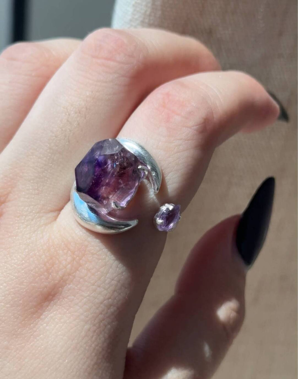 Baoyue Original Design Handmade 925 Silver Open Ring · White Flashing Version