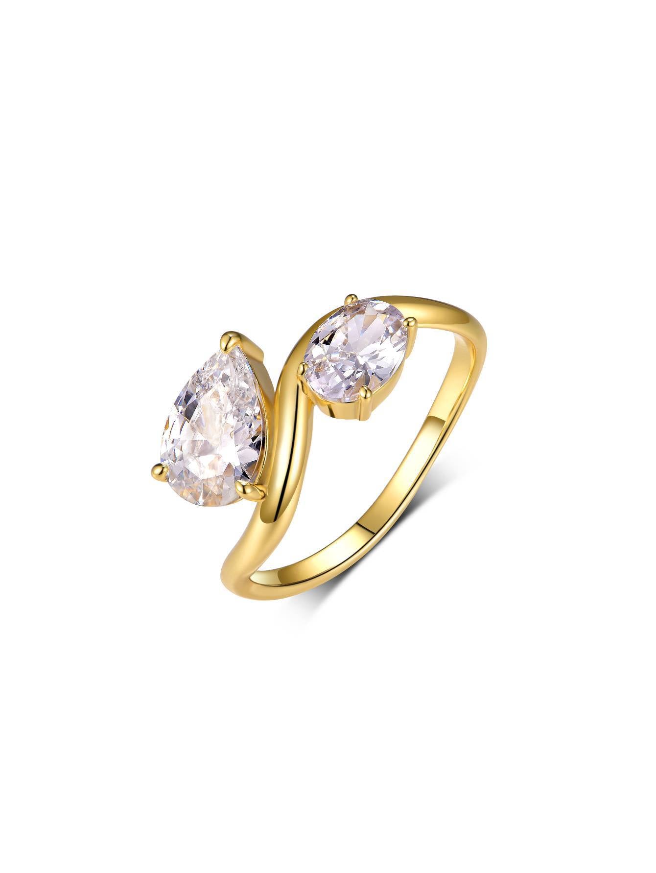 S925 Silver Double Moissanite Ring Fashionable Ring Moissanite Design Amazon Bestseller